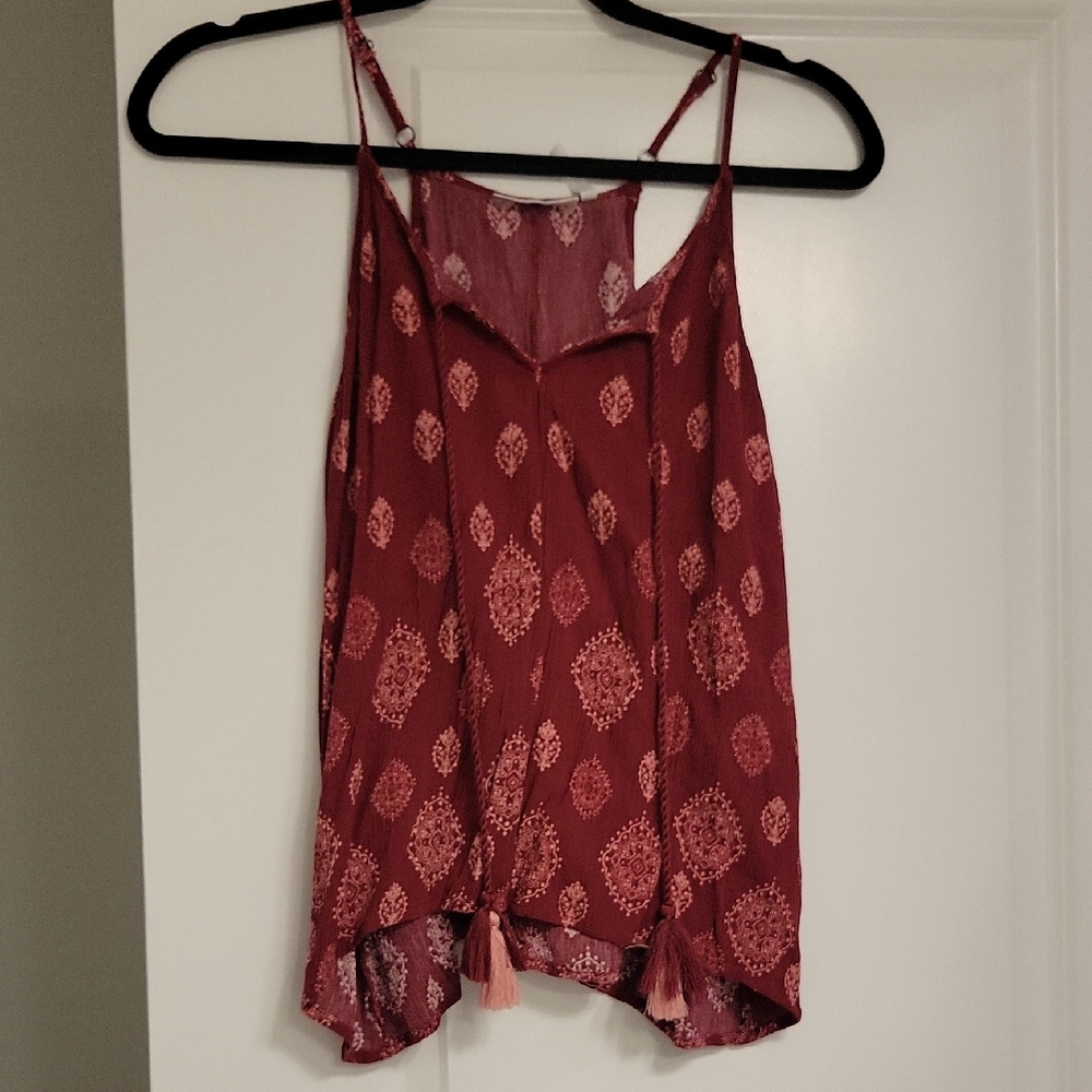 Women's Red Patterned Top